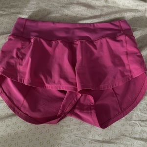 lulu lemon size 4 sonic pink speed up shorts